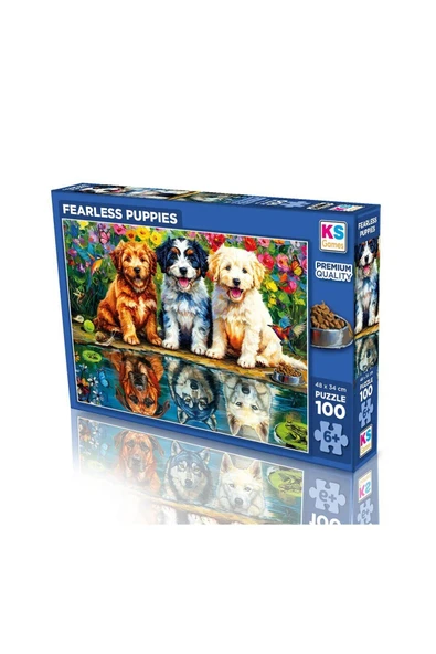 Ks Puzzle 31503 FEARLESS PUPPIES 100 PARÇA PUZZLE ürün görseli 1