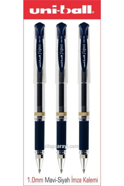 UNİ-BALL Uniball Signo Broad 1.0 Mm Mavi Siyah Imza Kalemi 3 Adet Um-153 ürün görseli 1