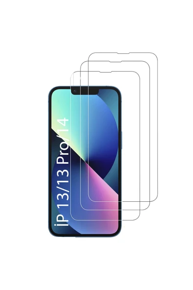 3'lü Paket iPhone 13 / iPhone 14 9H Temperli Cam Ekran Koruyucu (3 ADET) ürün görseli 1