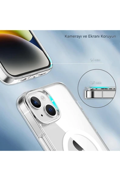 iPhone 13 Şeffaf Magsafe Kılıf MTL SAFE - Resim 4