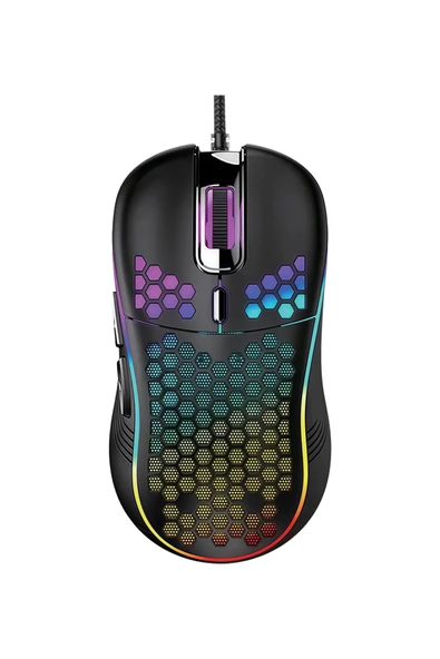 Kablolu RGB Işıklı Grafik ve Oyuncu Mouse - Honeycomb Petek Tasarım 1200 - 2400 - 4800 - 7200 DPI ürün görseli 1