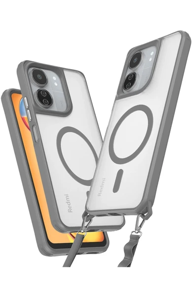 Redmi 13C Uyumlu Manyetik Magsafe Destekli Askı Aparatlı Darbe Emici Kılıf ürün görseli 1