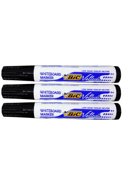 Bic Velleda 1701 Beyaz Tahta Kalemi Siyah 3'lü ürün görseli 1