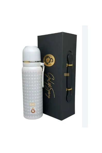 Galatasaray 650 ML BARDAKLI KAPAK ÇELİK TERMOS BEYAZ-587194 ürün görseli 1