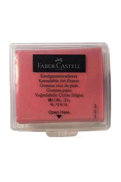 Faber Castell Kırmızı Hamur Silgi Kutulu 1 Paket Faber Hamur Silgi Çizim Silgisi Yoğrulabilir Silgi Plastik Kutulu ürün görseli 1