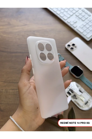 Redmi Note 14 Pro 5G Uyumlu Süper İnce Mat Ultra Thin Silikon Kılıf ürün görseli 1