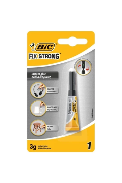 Bic Japon Yapıştırıcısı Fix Strong Süper Güçlü 3 Gram (24 Lü Paket) 950442 ürün görseli 1