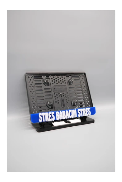 Stres Babacım Stres 3D Kabartmalı Mavi Pleksi Motor Plakalığ ürün görseli 1