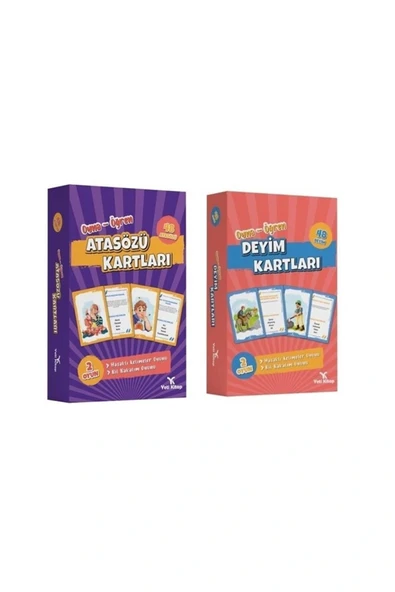 yeti kitap Atasözleri ve Deyimler Oyna Öğren Kartları 48 Atasözü - 48 Deyim ürün görseli 1