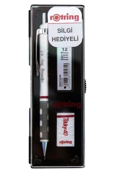 Rotring Supertrend Tikky Versatil Kalem + Min + Silgi Okul Seti 0.7 mm BEYAZ ürün görseli 1