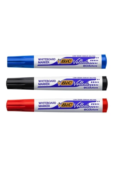 Bic Velleda Beyaz Tahta Kalemi 1 Siyah 1 Kırmızı 1 Mavi ürün görseli 1