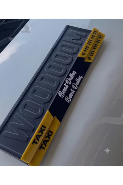 Taxi İsme Özel Kabartmalı Lüks Pleksi Plakalık ürün görseli 1