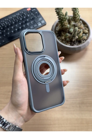 iPhone 14 Pro Max Standlı Ve Yüzüklü MagSafe Kılıf Soocase721 ürün görseli 1