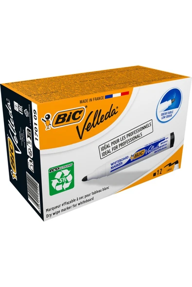 Bic Tahta Kalemi Yuvarlak Uçlu Velleda Siyah 1701 09 - 12'li Paket ürün görseli 1