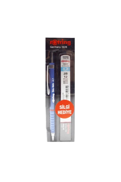 Rotring Retro Versatil Uçlu Kalem Uç-Silgi 3 lü Okul Seti 0.7 Mavi ürün görseli 1