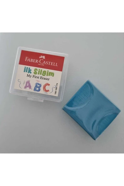 Faber Castell Faber-Castell Ilk Silgim Plastik Kutulu Renkli Hamur Silgi Mavi (3 Adet) ürün görseli 1