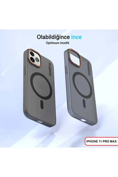 iPhone 11 Pro Max Magsafe Uyumlu Mat Sert KLEİN Kılıf - Resim 8