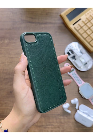 İPhone 7 Uyumlu Premium Deri Dokulu Darbelere Karşı Dayanıklı Nazal Silikon Kılıf ürün görseli 1