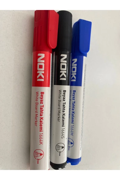 Noki Nokı 3 Renk Dolumlu Beyaz Tahta Kalemi ürün görseli 1