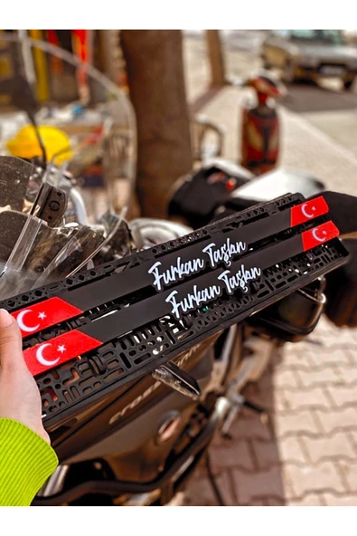 Türk Bayraklı Kişiye Özel Pleksi Plakalık ürün görseli 1