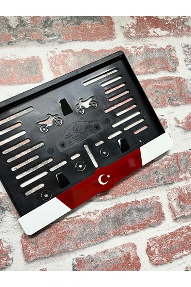 Beyaz Ay Yıldız Motor Plakalık - Resim 2