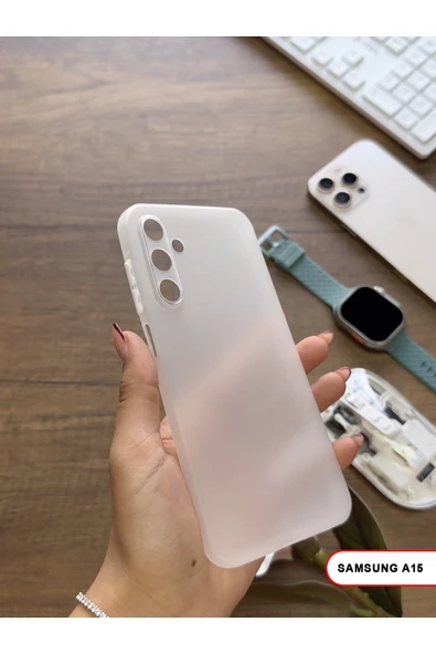 Samsung Galaxy A15 Uyumlu Süper İnce Mat Ultra Thin Silikon Kılıf ürün görseli 1