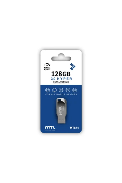 128 GB USB 3.0 Hızlı USB Flash Bellek Metal Gövdeli Yüksek ürün görseli 1