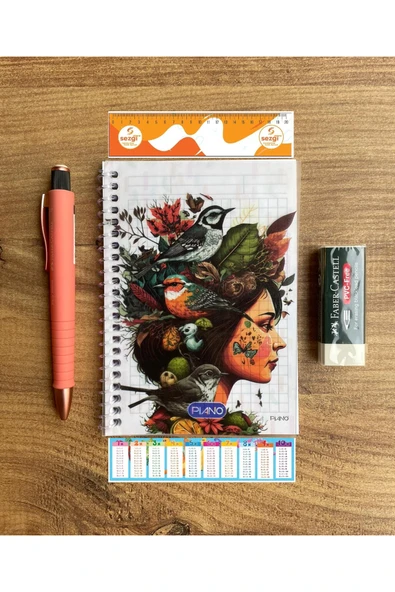 Faber Castell Faber-Castell Versatil Kalem Poly Matic 1333-0.7 Mm Coral (Turuncunun Tonu)+Not Defteri+Silgi ürün görseli 1