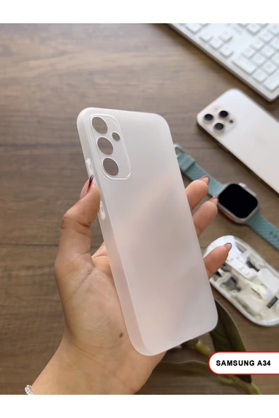 Samsung Galaxy A34 Uyumlu Süper İnce Mat Ultra Thin Silikon Kılıf ürün görseli 1
