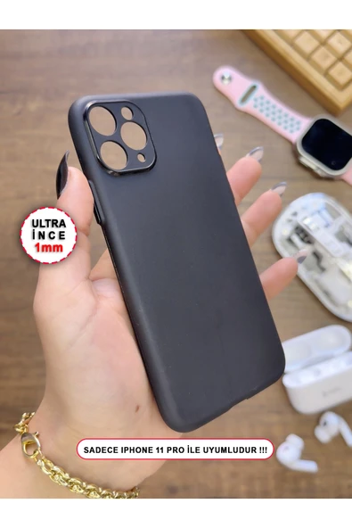 iPhone 11 Pro Uyumlu Süper İnce Mat Ultra Thin Silikon Kılıf ürün görseli 1