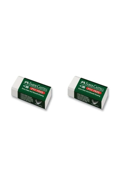 Faber Castell Pvc Free No:24 Beyaz 2li Silgi ürün görseli 1
