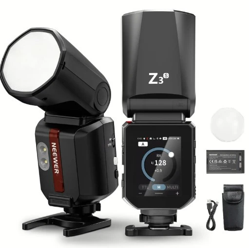 Neewer Z3R-S Sony Uyumlu 100W Yuvarlak Kafa Akülü Tepe Flaşı ürün görseli 1