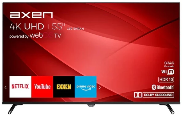 Axen AX55FIL243 4K Ultra HD 55" 140 Ekran Uydu Alıcılı webOS Smart LED TV TEŞHİR ürün görseli 1
