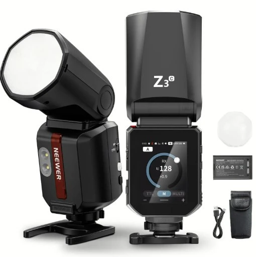 Neewer Z3R-C Canon Uyumlu 100W Yuvarlak Kafa Akülü Tepe Flaşı ürün görseli 1