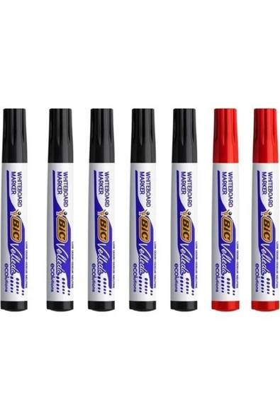 Bic Velleda Tahta Kalemi Seti  5 Siyah + 2 Kırmızı ürün görseli 1