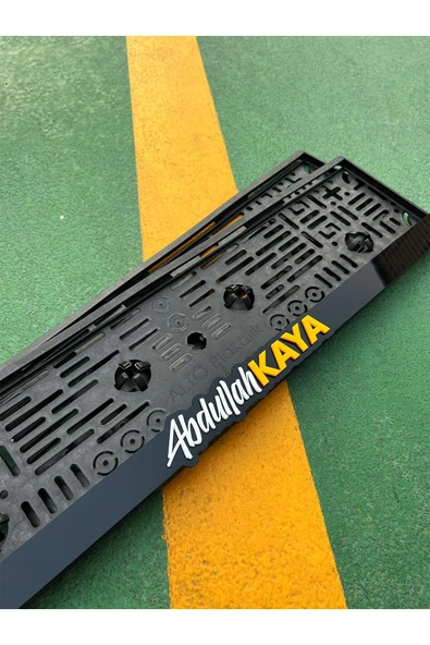 Kişiye Özel Plakalık Yazılı 3D Pleksi Sarı Beyaz Renkte ürün görseli 1