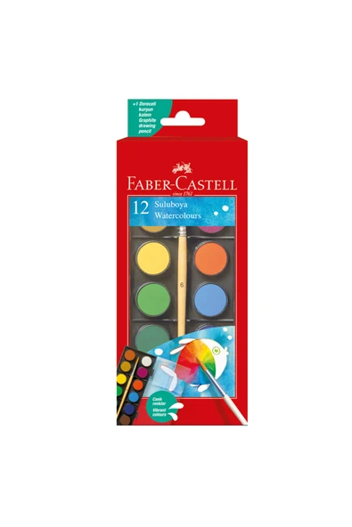 Faber Castell 12 Renk Büyük Boy Sulu Boya ürün görseli 1