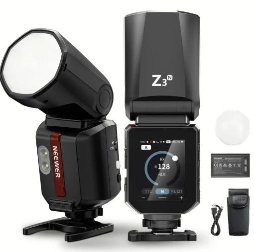 Neewer Z3R-N Nikon Uyumlu 100W Yuvarlak Kafa Akülü Tepe Flaşı ürün görseli 1