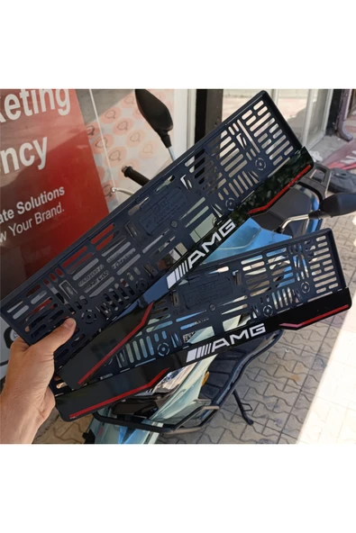 Mercedes - AMG Logolu Her Araca Uyumlu Pleksi Plakalık 2 Adet 1 Takım uyumlu ürün görseli 1