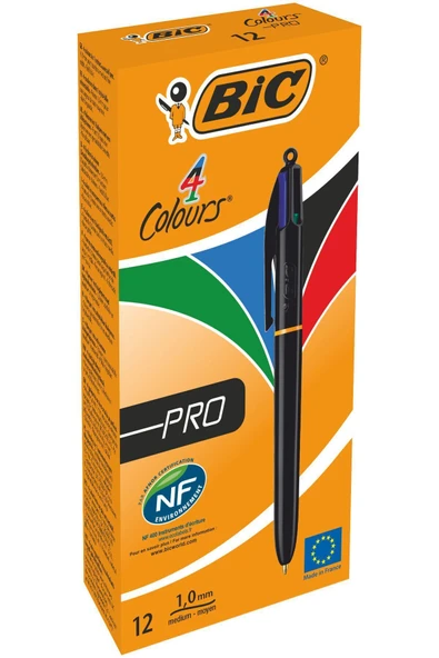 Bic 4 Colours Pro Tükenmez Kalem 12'li Kutu ürün görseli 1