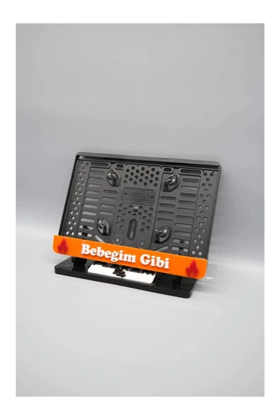 Bebeğim Gibi 3D Kabartmalı Turuncu Pleksi Motor Plakalık ürün görseli 1