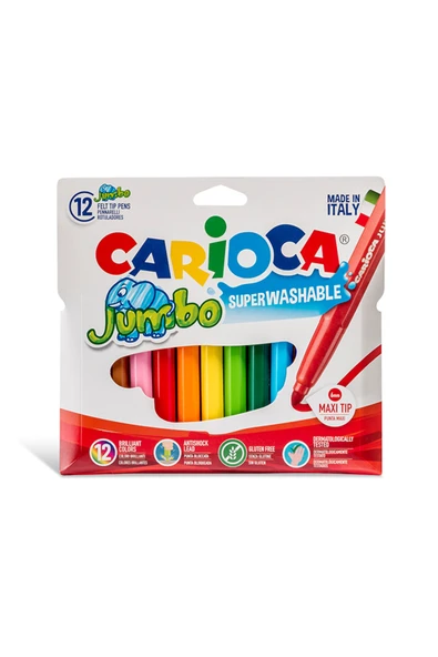 carioca Jumbo Yıkanabilir Keçeli Boya Kalemi 12'li ürün görseli 1