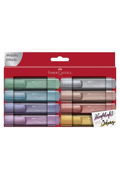 Faber Castell Fosforlu Işaretleme Kalem Seti 8 Metalik Renk ürün görseli 1