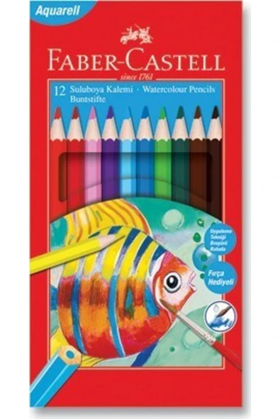 Faber Castell Faber-castell Karton Kutu Aquarell Boya Kalemi 12 Renk ürün görseli 1