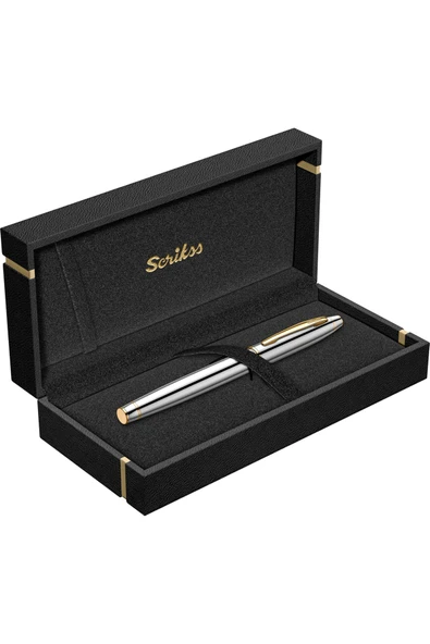 Scrikss WizDesign 35 Gold Krom Dolma Kalem - ÖMÜR BOYU GARANTİLİ / LÜKS KUTULU / İSME ÖZEL TASARIM ürün görseli 1