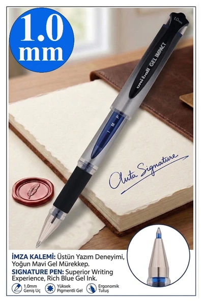 Artlantis İmza Kalemi 1 Adet Uniball Gel İmpact 1.0 mm Roller Pilot Kalem Um-153S Roller Uçlu Likit Mürekkepli ürün görseli 1