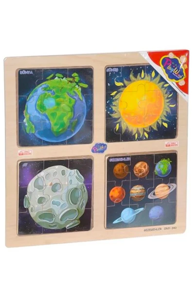 Play Wood Ahşap Eğitici 4 lü Puzzle Gezegenler Ony-343 ürün görseli 1
