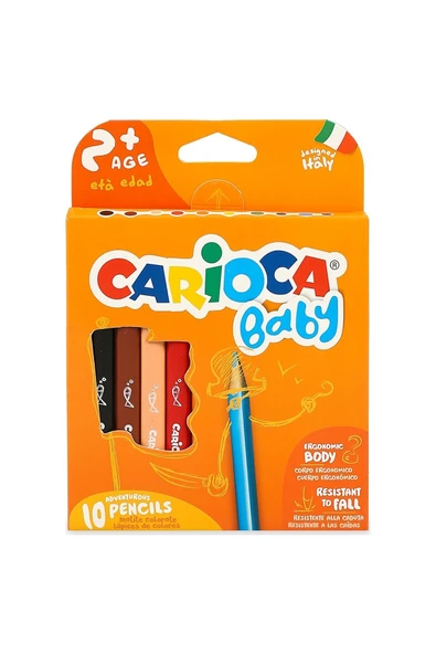 carioca JUMBO BEBEK ÜÇGEN KURU BOYA KALEMİ 10LU +2 YAŞ ürün görseli 1