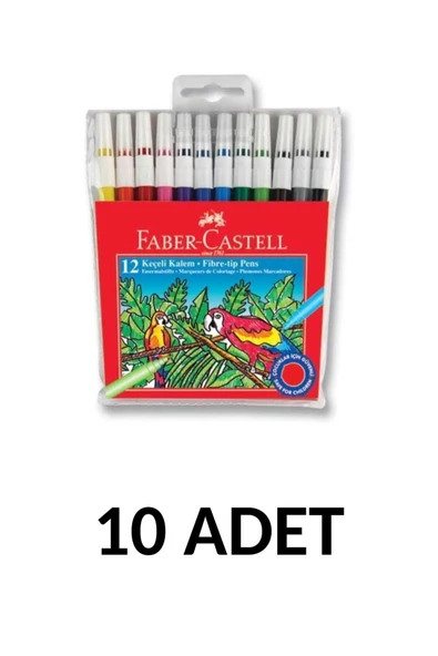Faber Castell 10 Adet Yıkanabilir Keçeli Kalem 12li ürün görseli 1