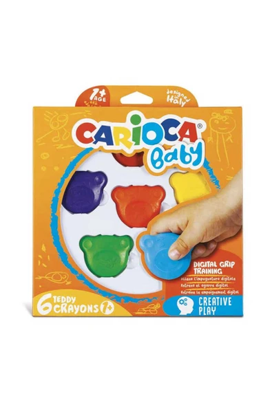 carioca Teddy Bebek Crayons 6lı +1 Yaş 42956 ürün görseli 1